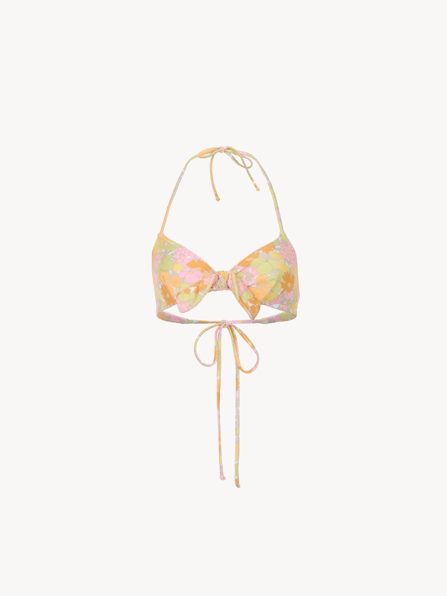 Top de bikini con estampado floral decolorado por el sol - 2