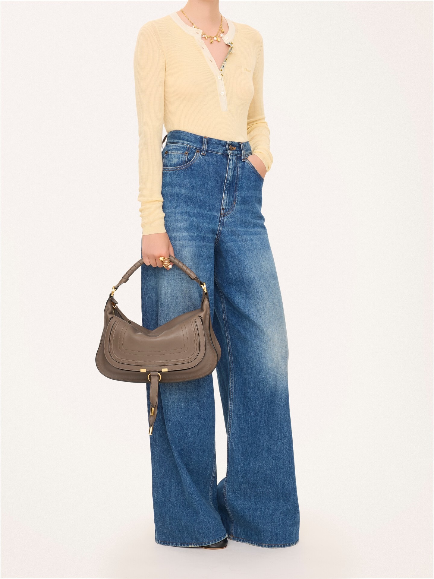 Small Marcie shoulder bag in soft leather - 8.0