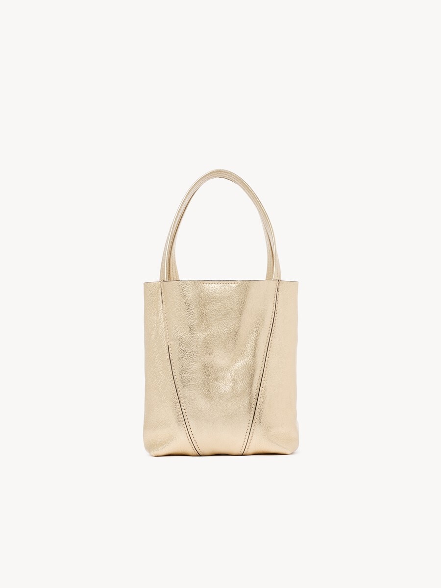 Small Chlo&eacute; Spin tote bag in metallized leather with horse charms - 7