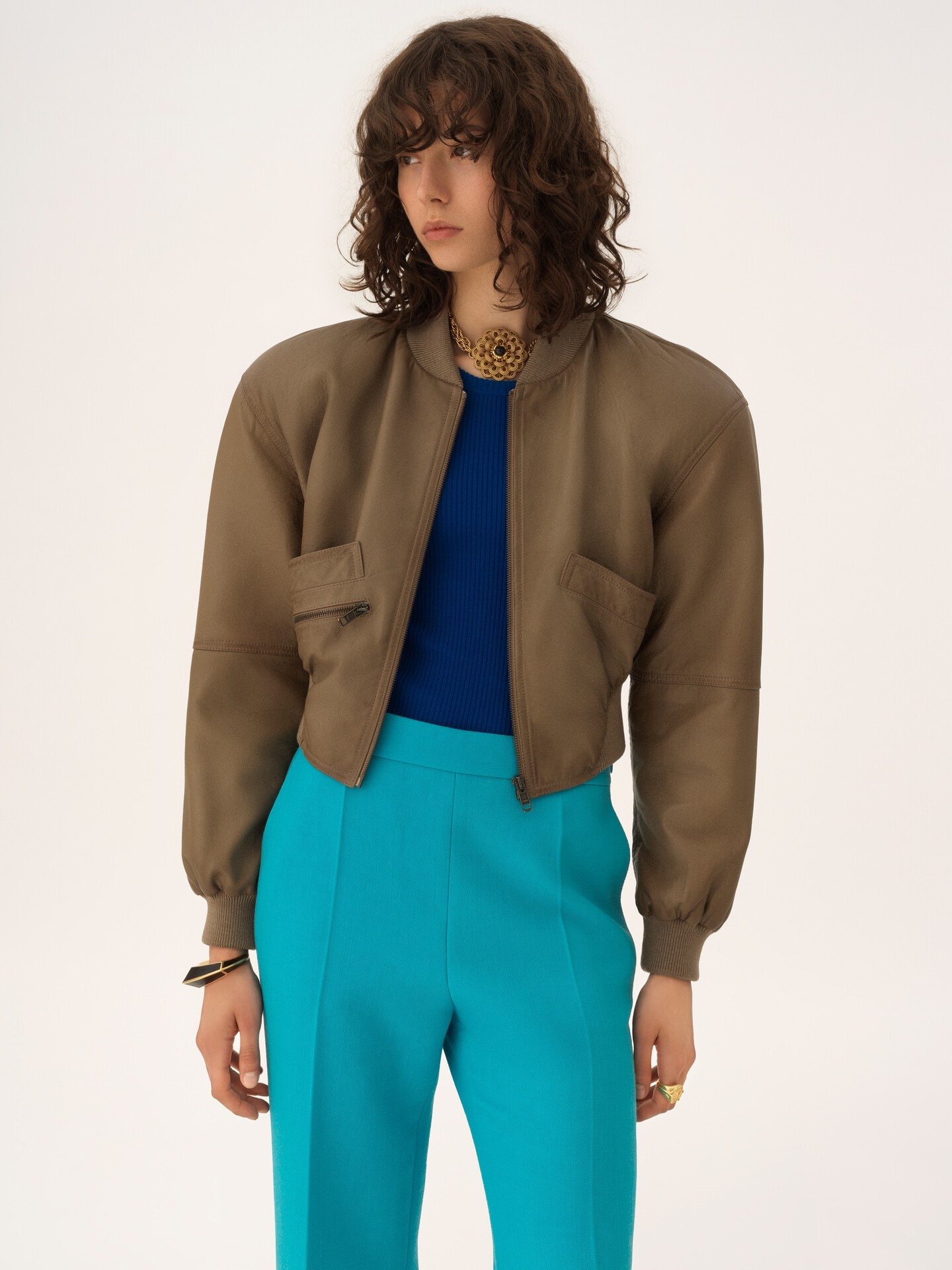 Cropped blouson in leather - 3.0