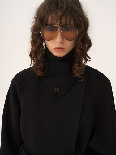 Cropped coat in double-face wool - 7