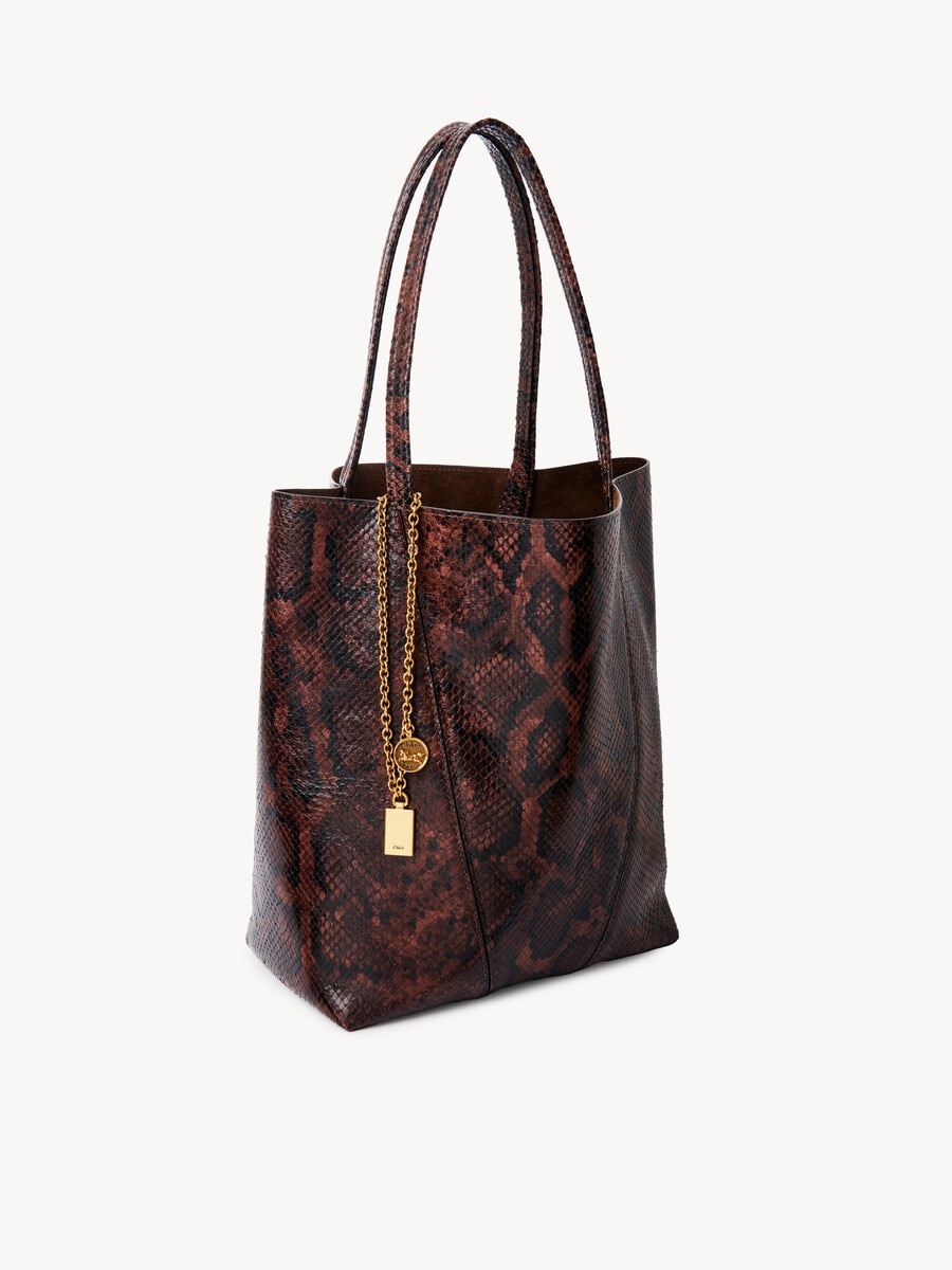 Sac cabas Chlo&eacute; Spin en cuir effet python - 5