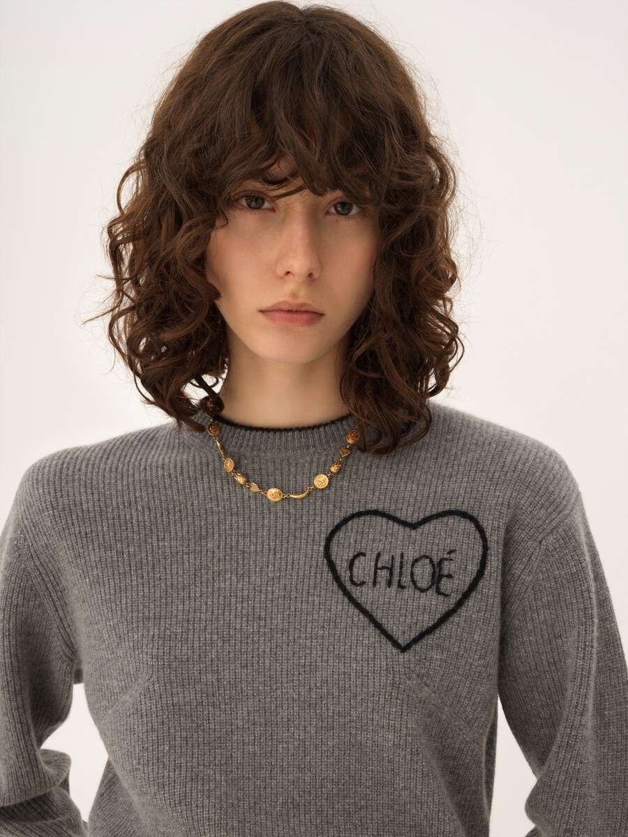Jersey cropped ajustado con logotipo de punto de lana - 7