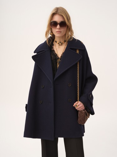 Oversized double-breasted coat in wool - 4
