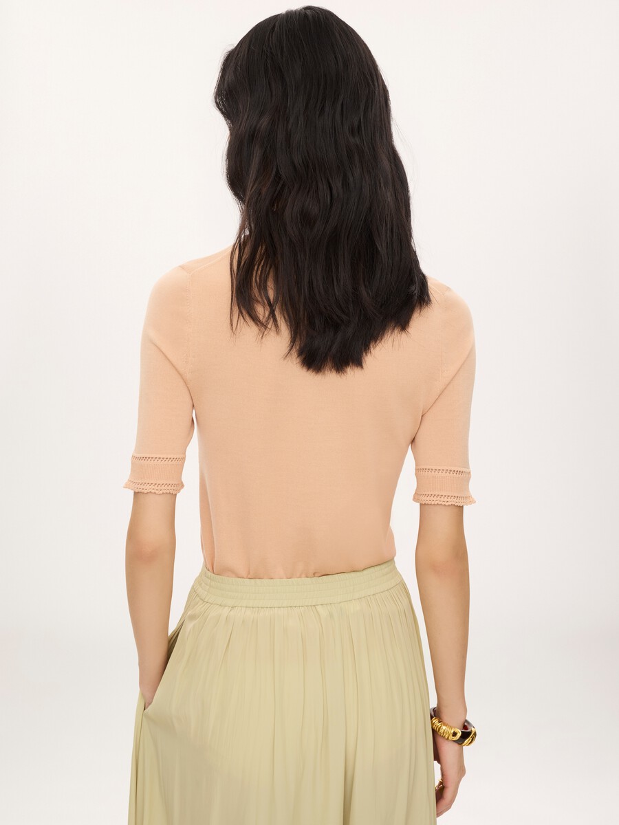 Short-sleeve sweater in a wool knit - 4