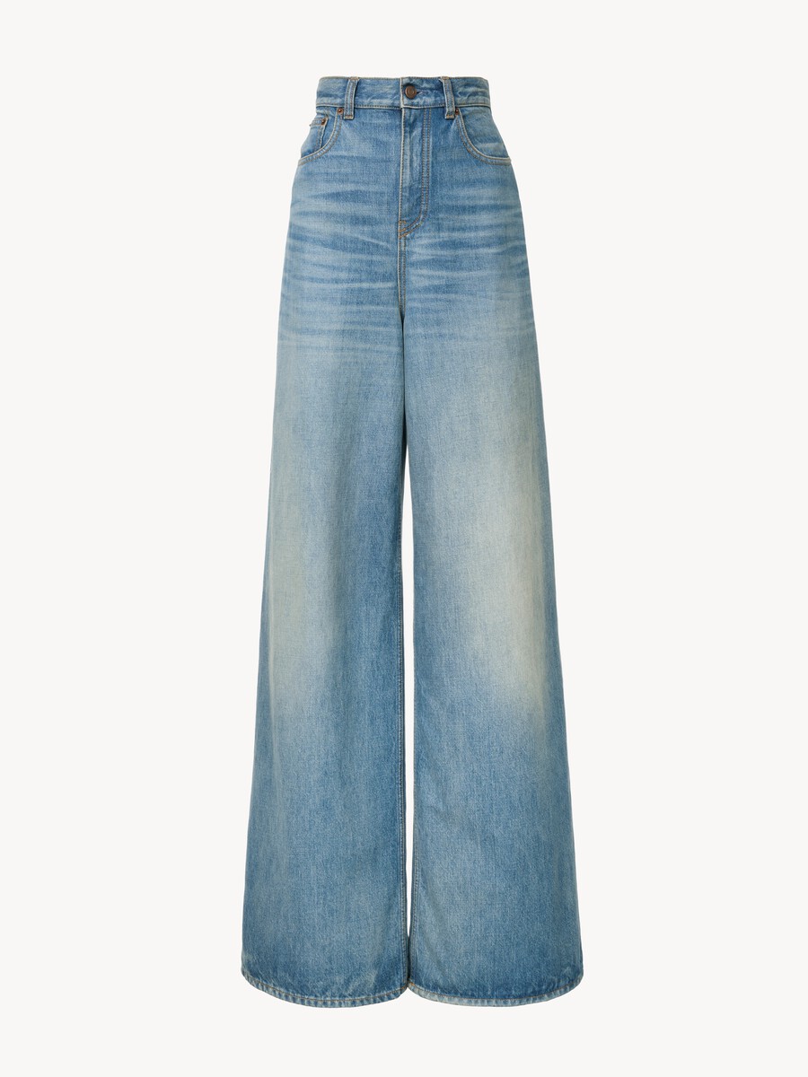 High-rise wide-leg jeans in denim - 2