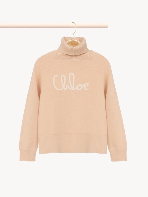 Pull col roul&eacute; &agrave; logo enfant