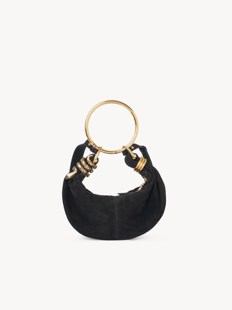 Small Snake Bracelet Hobo bag in suede leather