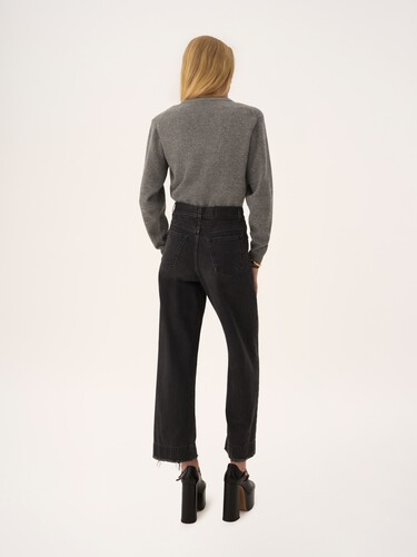 High-rise cropped jeans in denim - 5