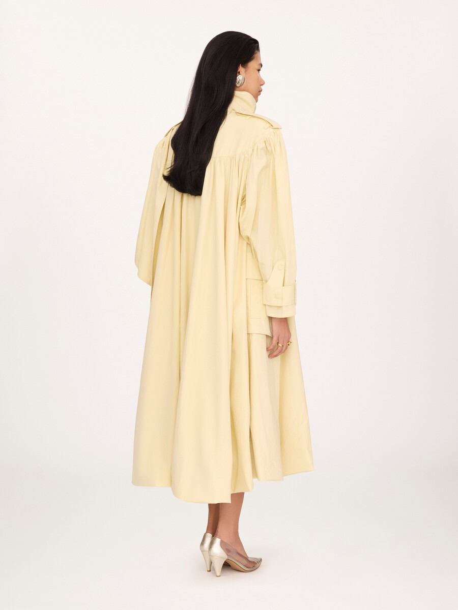 Trench col montant foulard en popeline de coton - 5