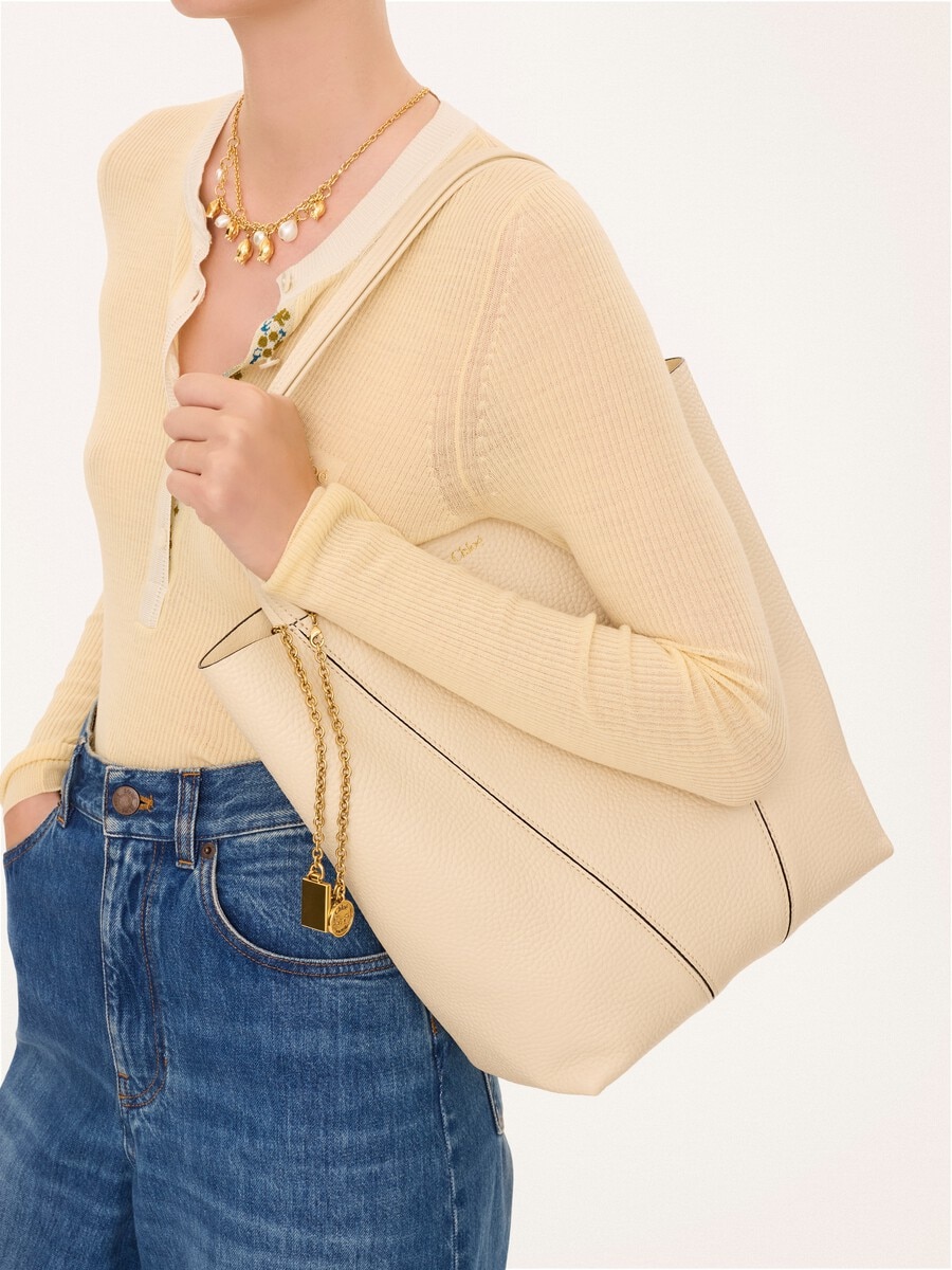 Bolso tote Chlo&eacute; Spin de cuero granulado - 3