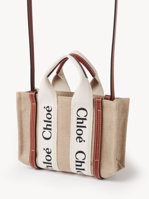 Minibolso tote Woody de lino