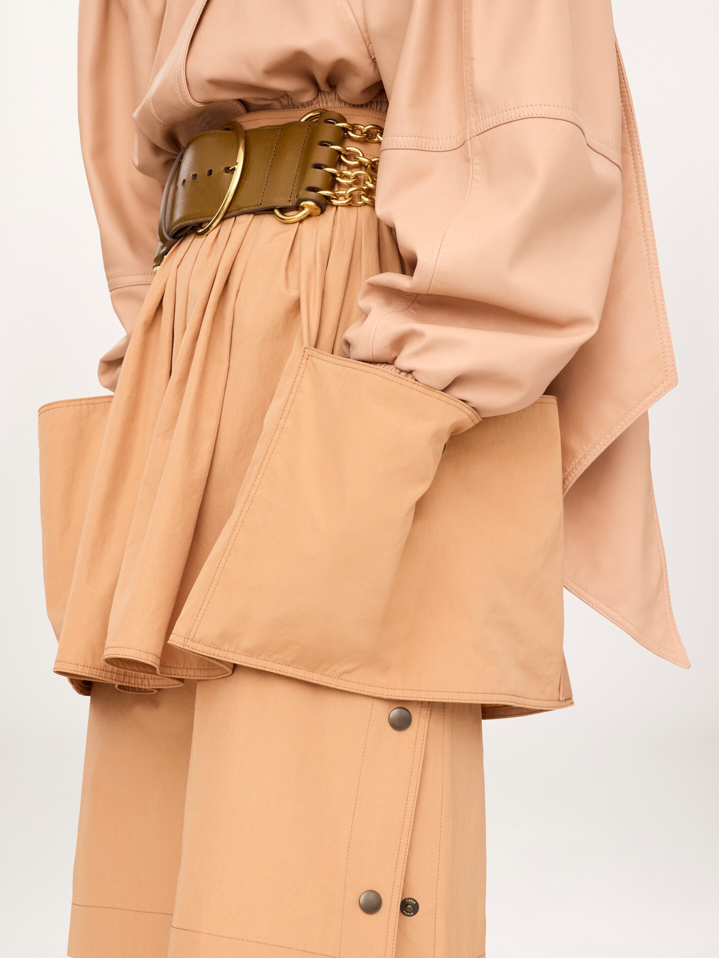 Layered knee-length skirt in cotton poplin - 6.0