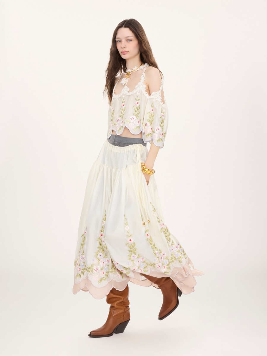 Cut-out cropped top in technical taffeta - 6