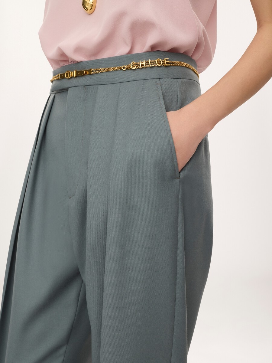 Pantalones de pitillo de gabardina de lana - 6