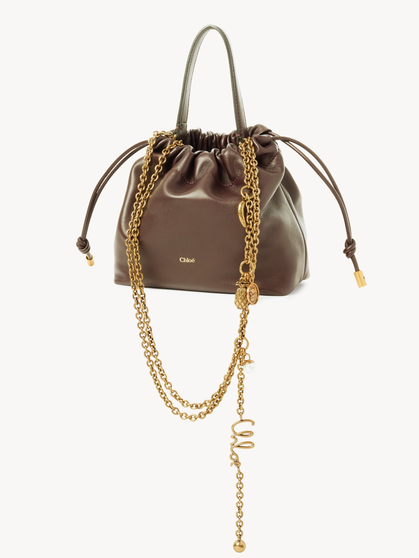 Mini Chlo&eacute; Icons shoulder bag with chain in soft leather - 3.0