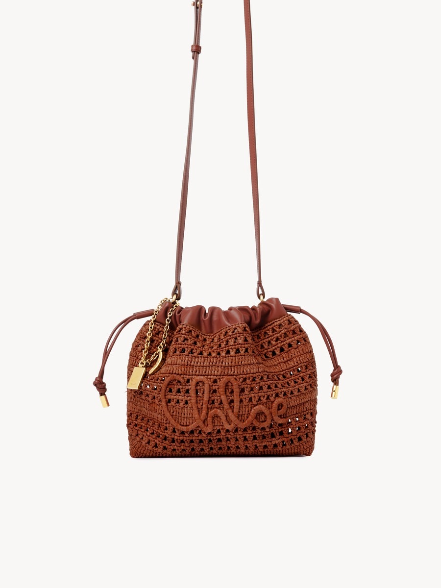 Minibolso de hombro con cord&oacute;n Summer Banana de rafia - 2