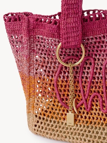Summer Banana east-west tote bag in raffia - 7