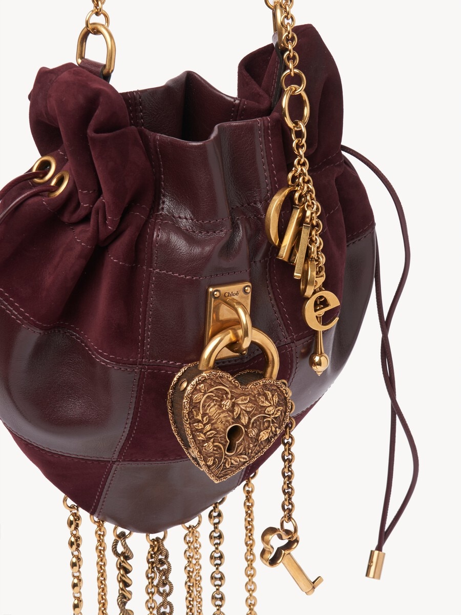 Ch&acirc;teau Treasures crossbody bag in grained & suede leather - 9
