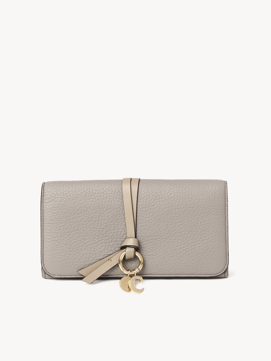 Alphabet wallet with flap in grained leather - 1