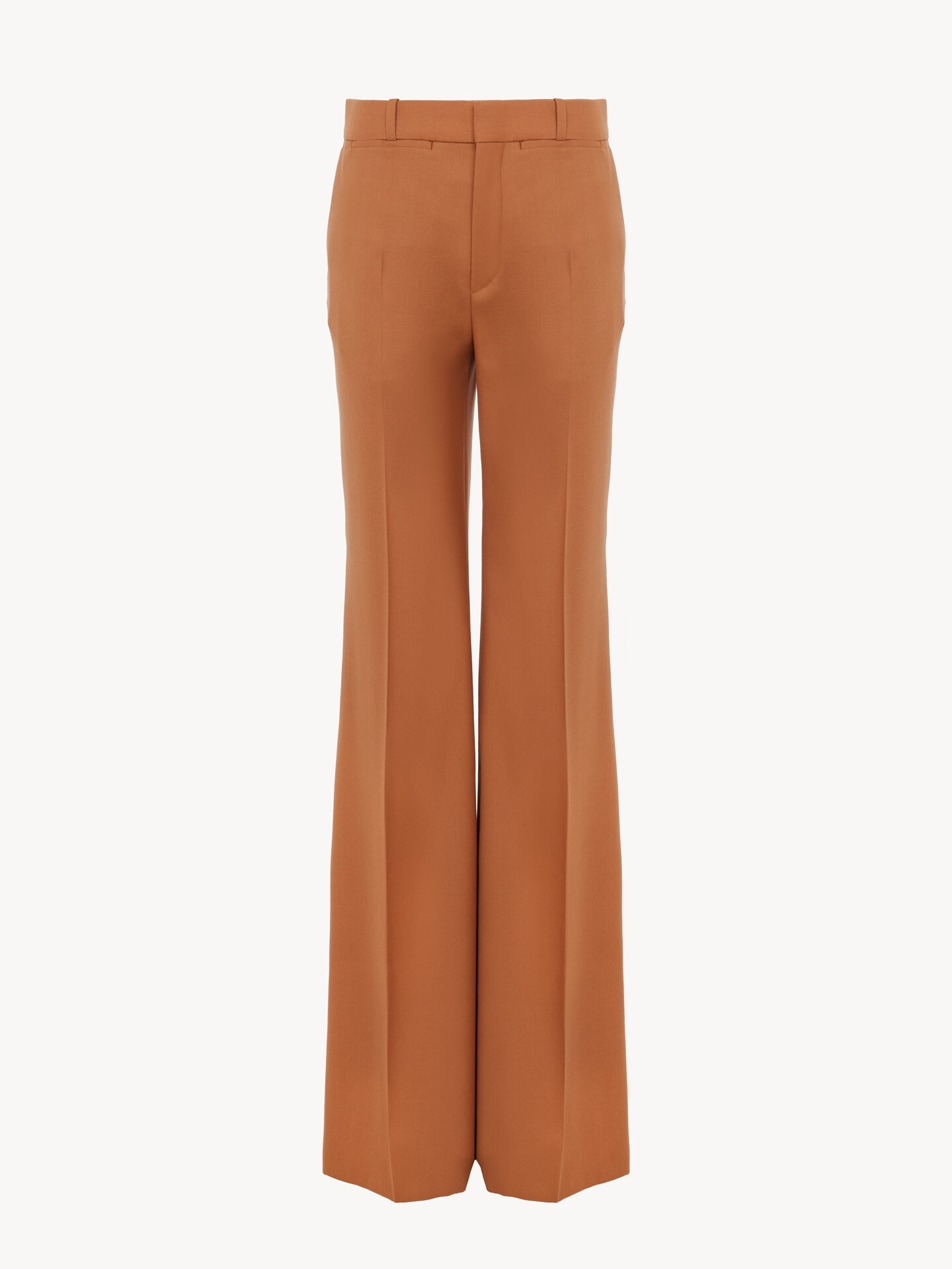 High-rise flared pants in wool gabardine - 2.0