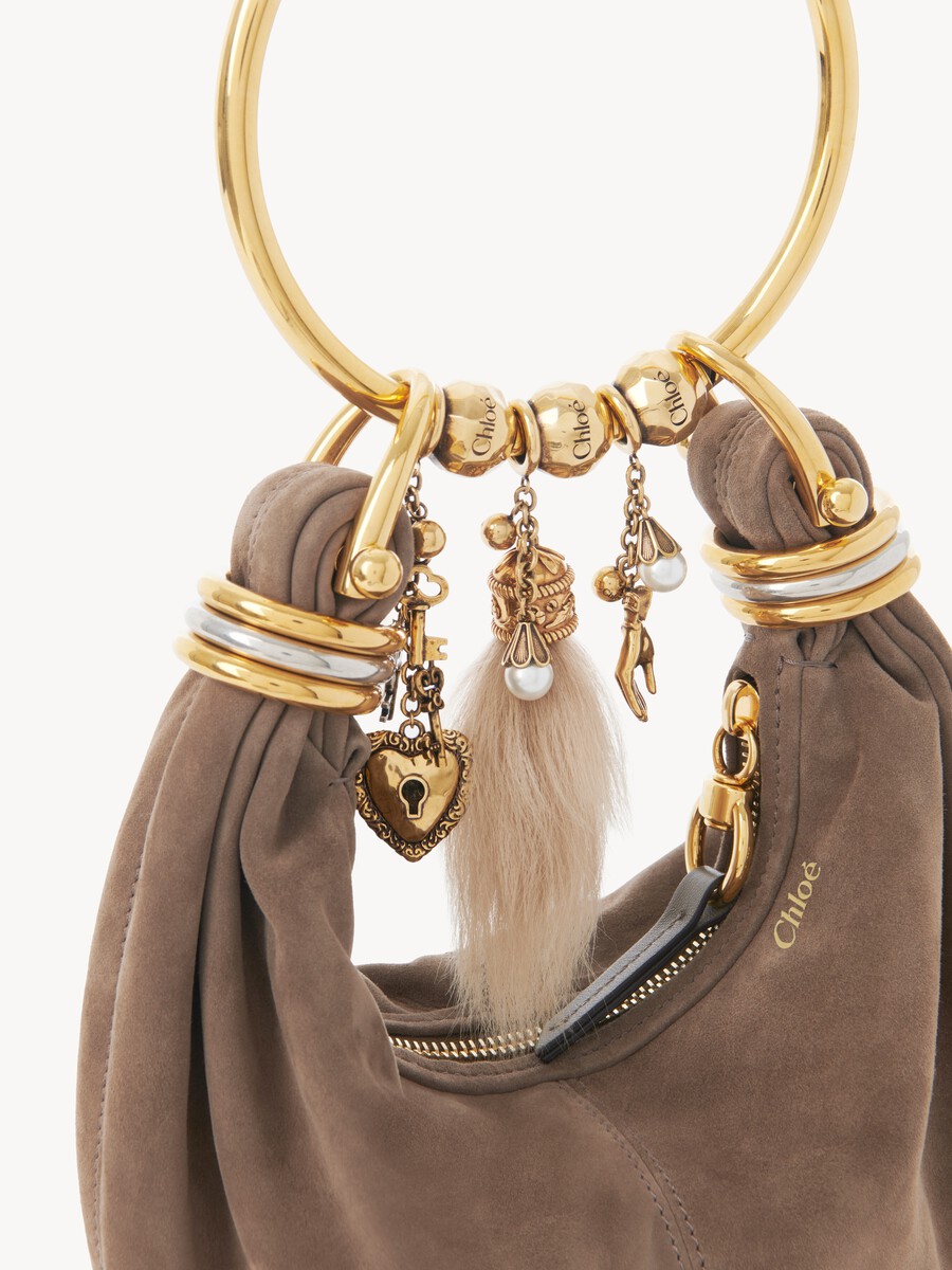 Mini Bracelet Hobo bag in suede leather - 11