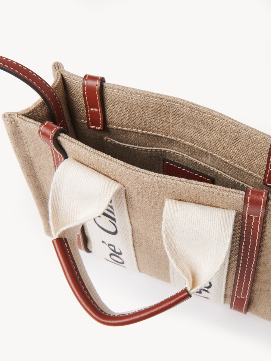 Minibolso tote Woody de lino - 5