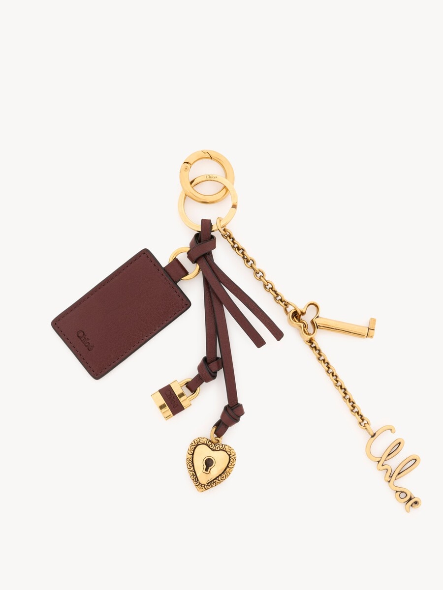 Charm para bolso llavero Chlo&eacute; Symbols Heart & Lock de lat&oacute;n y cuero - 2