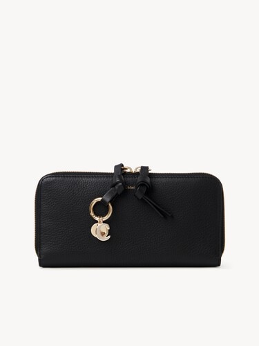 Alphabet zipped long wallet in grained leather - 2