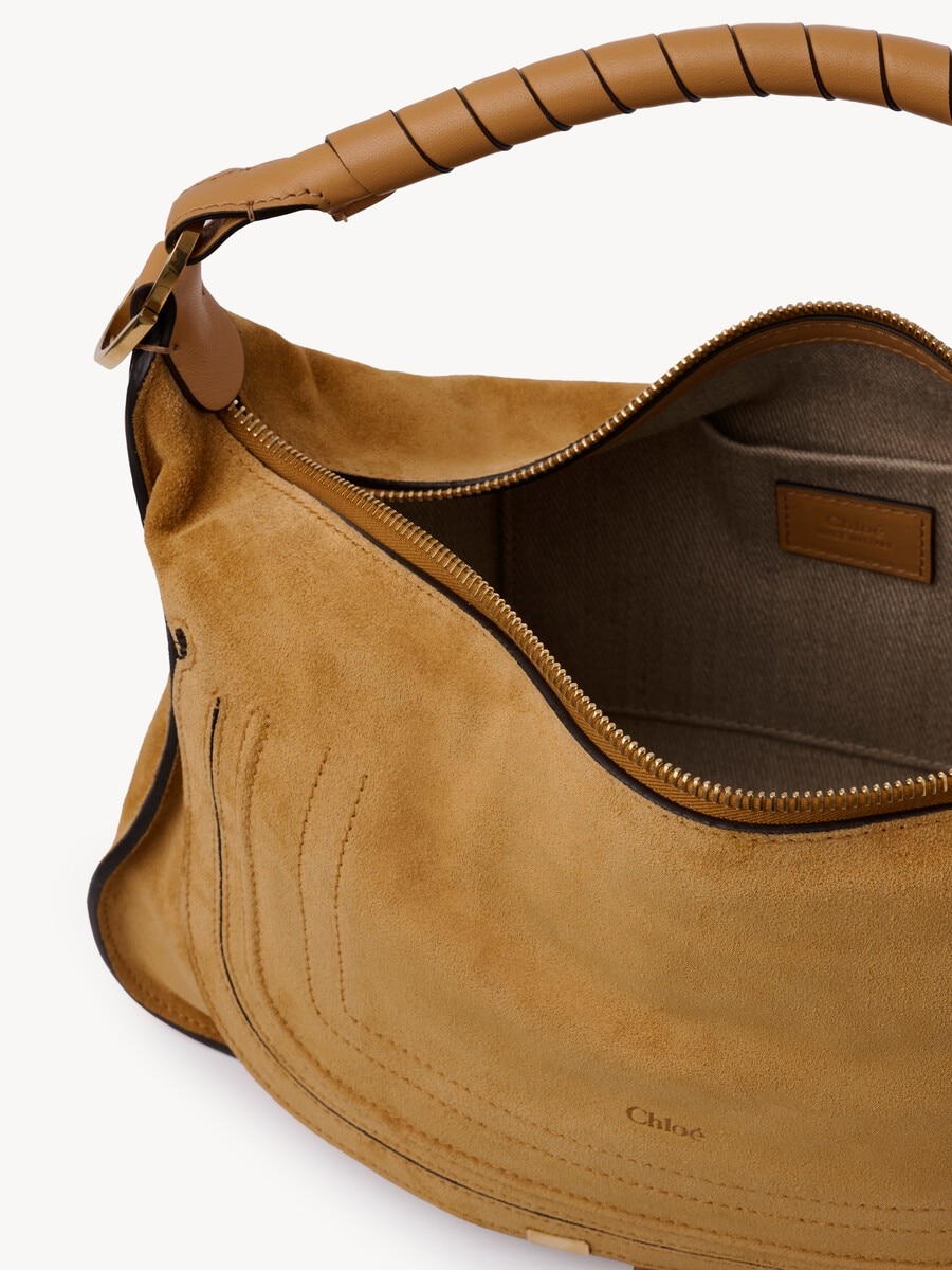 Small Marcie shoulder bag in suede leather - 8