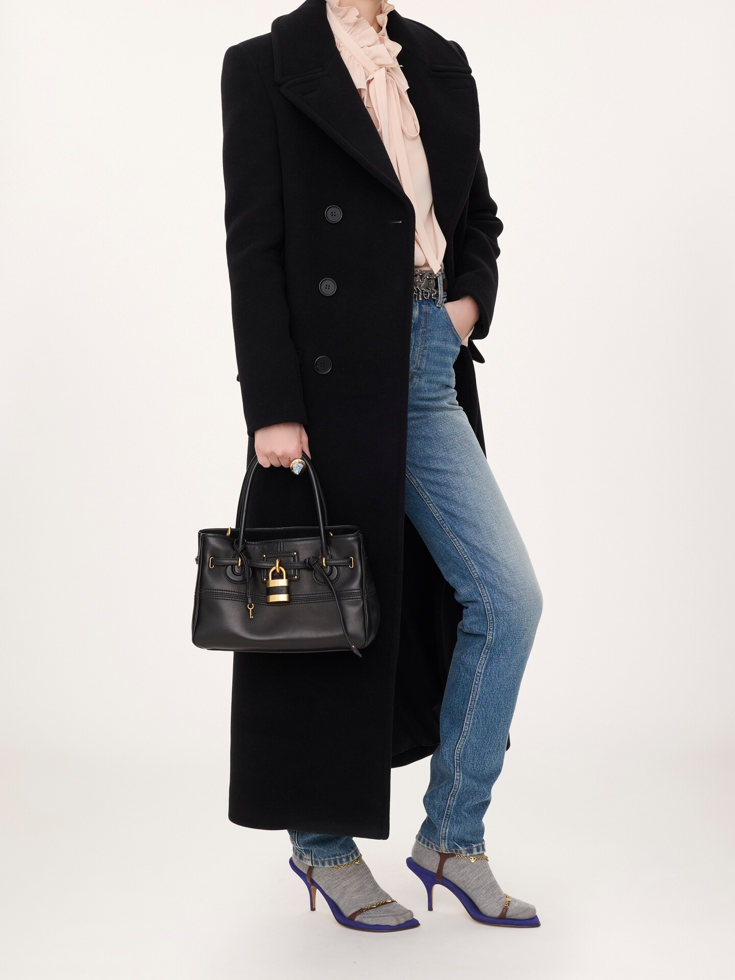Small Paddington Sling top handle bag in soft leather - 8.0