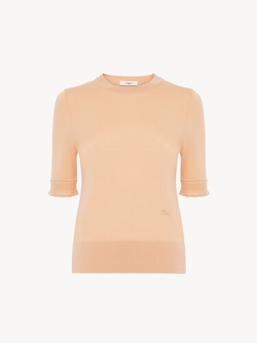 Short-sleeve sweater in a wool knit - 2
