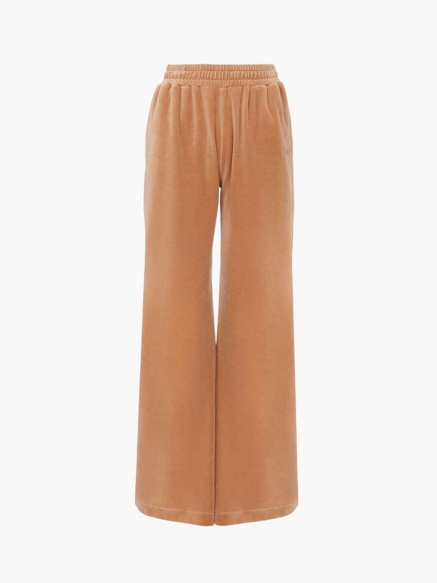 Wide-leg tracksuit pants in velvet - 2