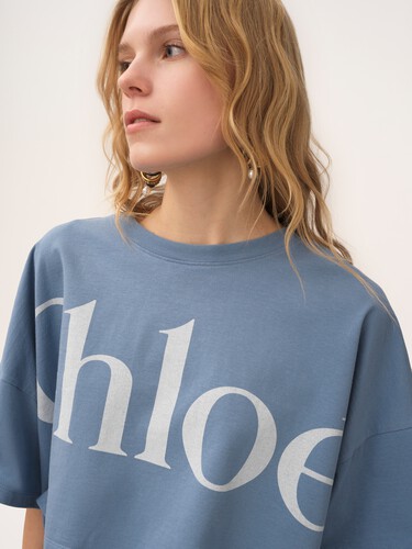 Cropped boxy logo T-shirt in cotton jersey - 6