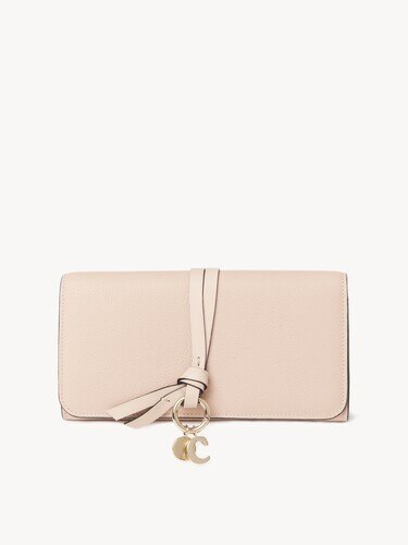 Alphabet wallet with flap in grained leather - 2
