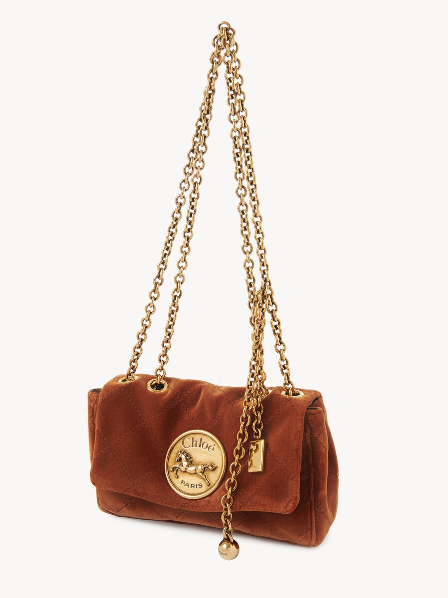 Bolso de hombro peque&ntilde;o Chlo&eacute; Heritage de terciopelo - 4