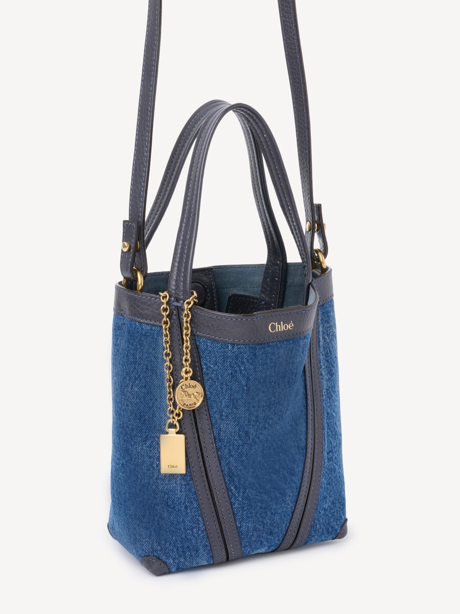 Small Chlo&eacute; Spin tote bag in denim - 5