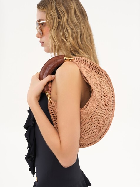 Summer Banana hobo bag in raffia