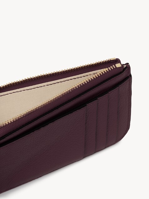 Alphabet wallet in grained leather
