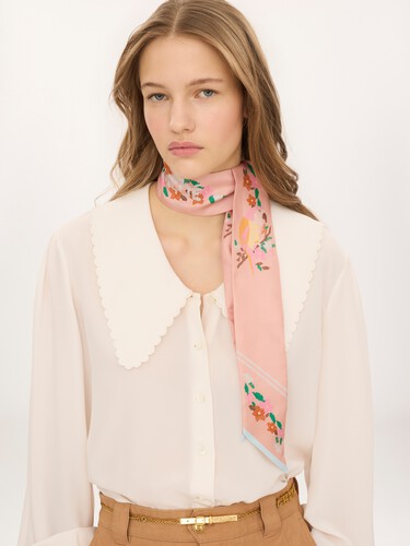 The Chlo&eacute; Parrot bandeau scarf in silk twill - 3