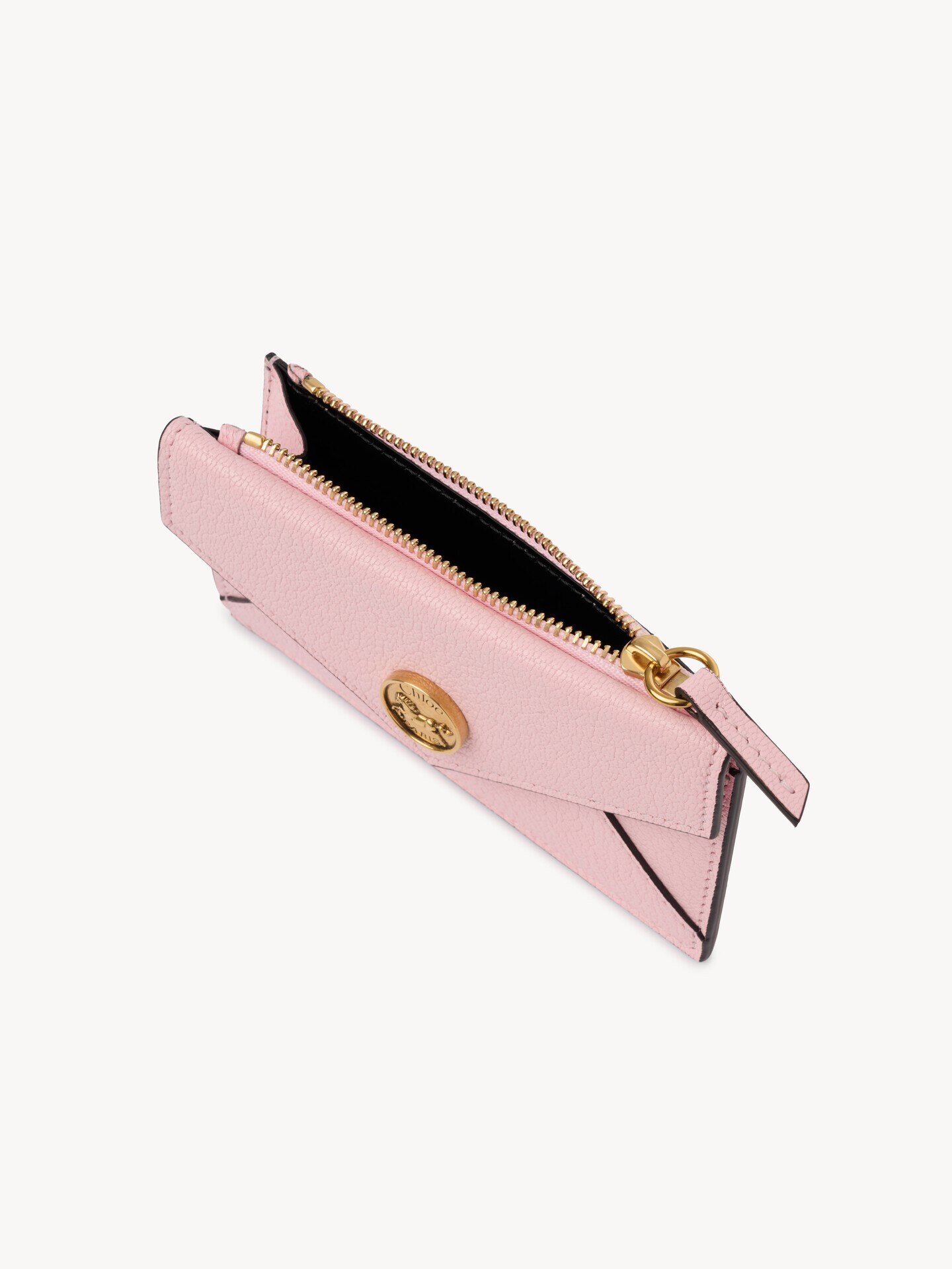 Small Envelope purse with card slots in grained leather - 5.0