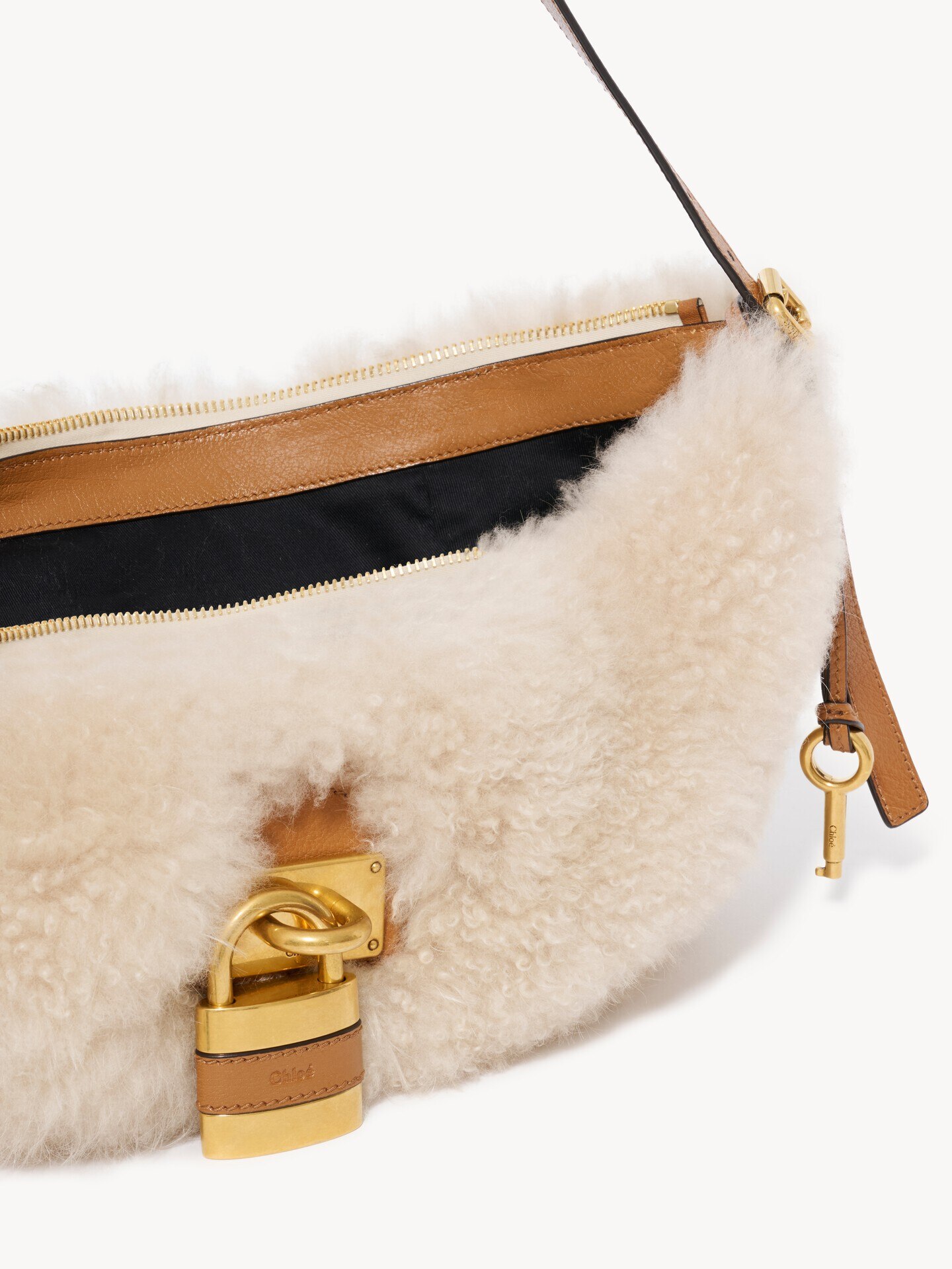 Paddington crossbody bag in shearling - 5.0