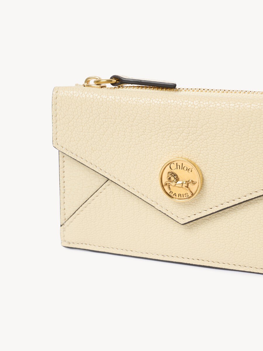 Small Envelope purse with card slots in grained leather - 3