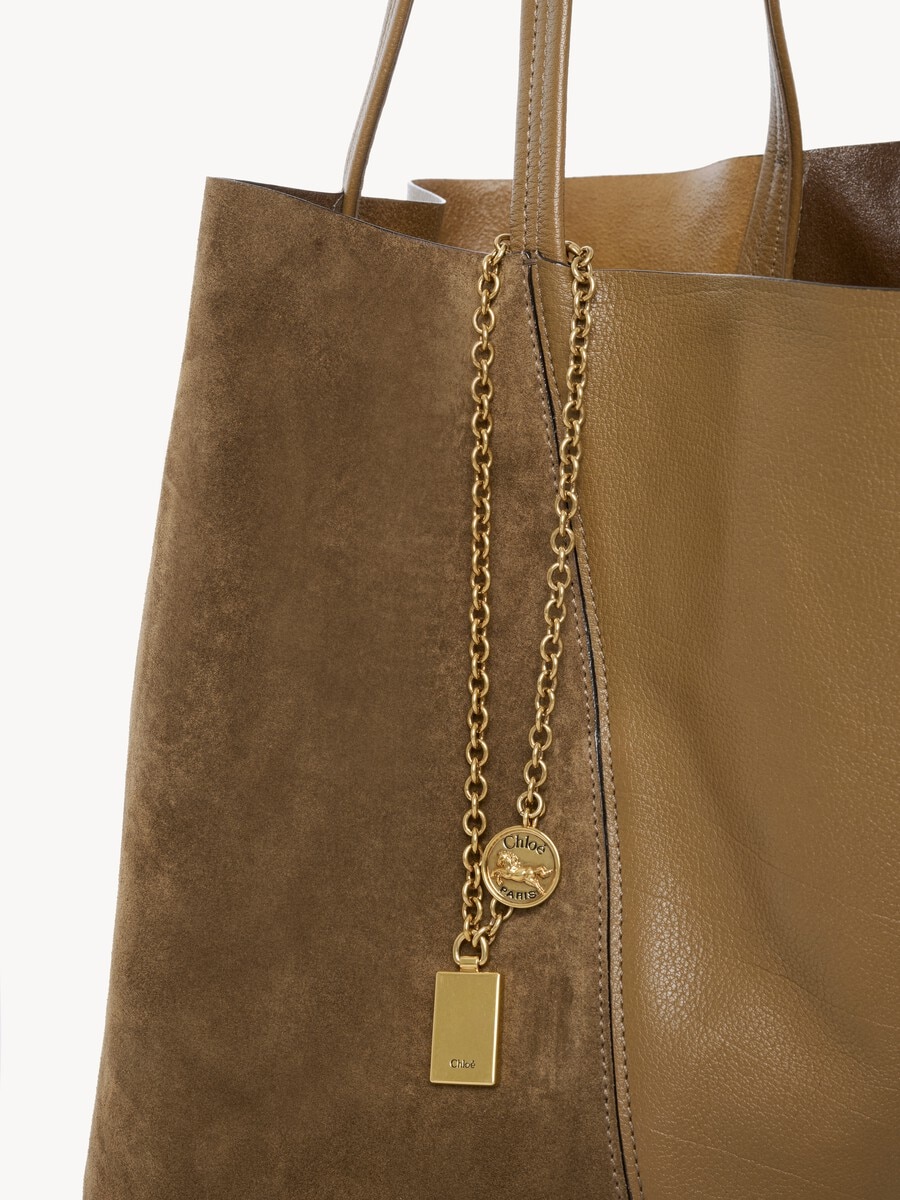 Bolso tote Chlo&eacute; Spin grande de ante y cuero granulado - 6