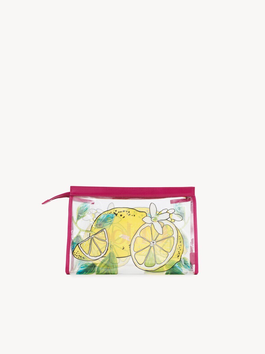Chlo&eacute; Soleil zipped pouch in lemon-print jelly - 4