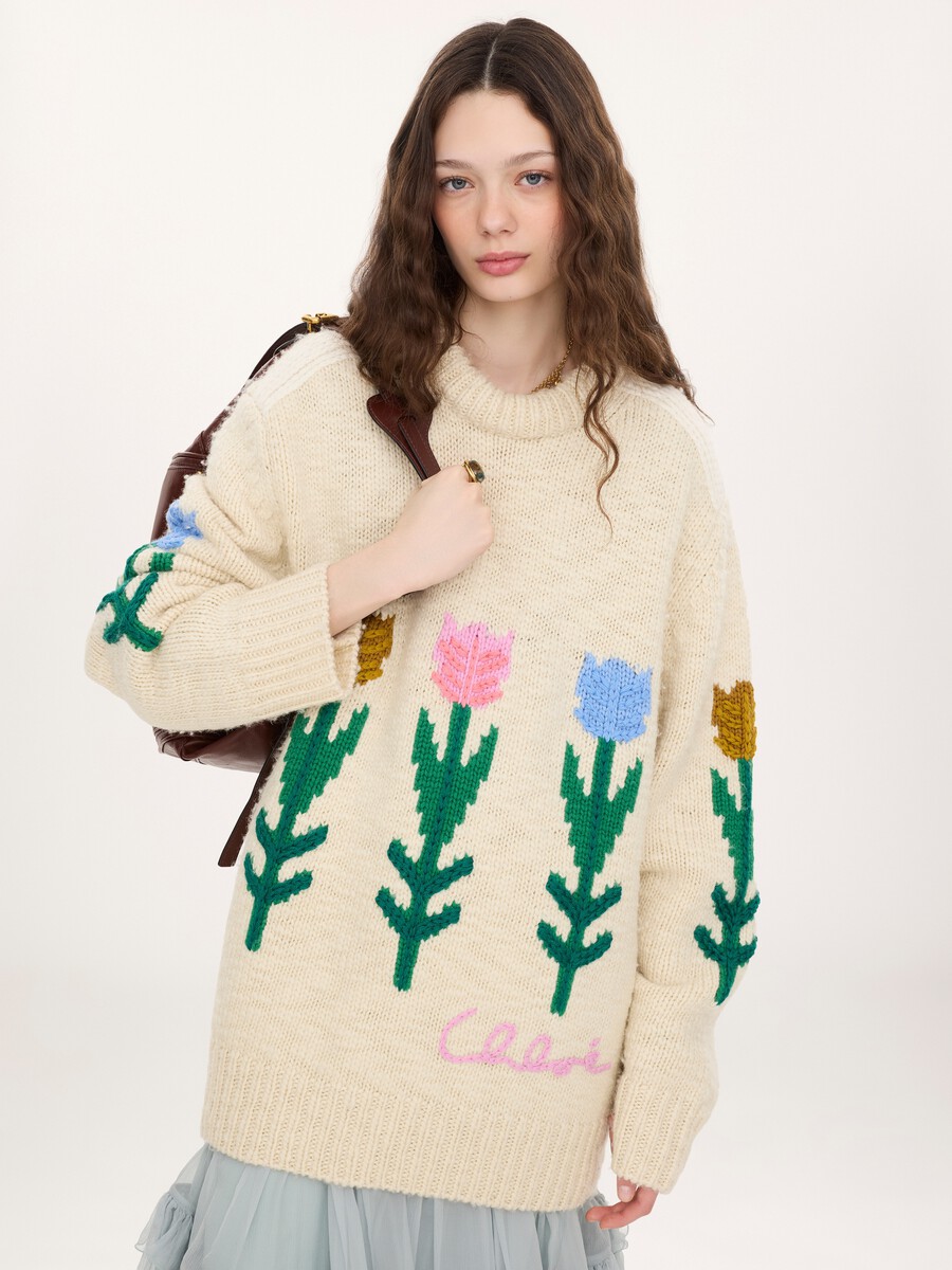 Oversized logo sweater in a wool knit - 3