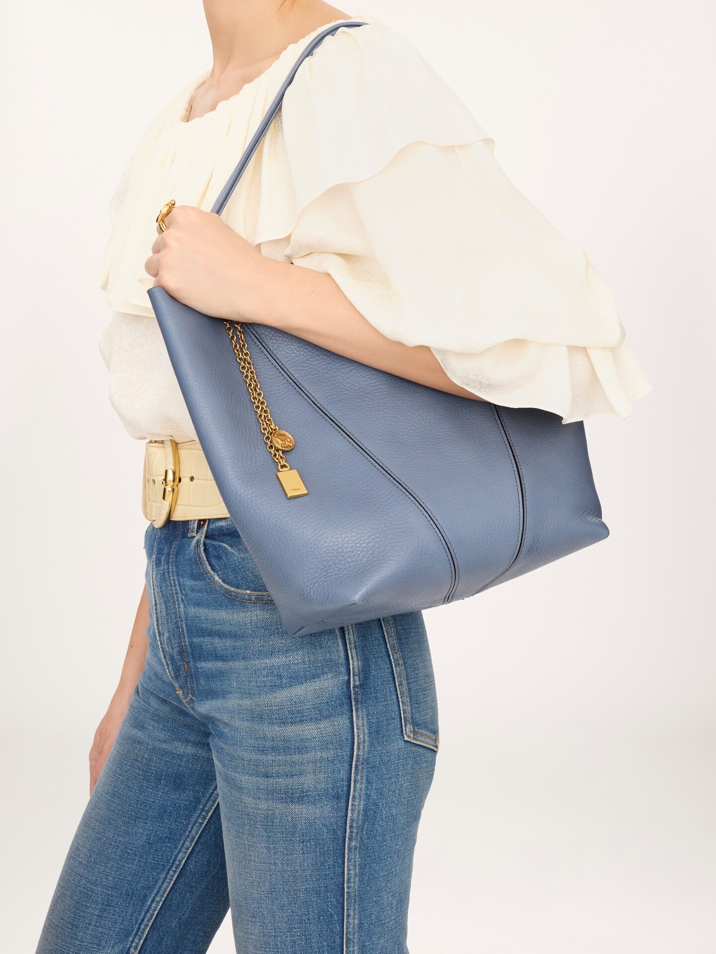 Chlo&eacute; Spin tote bag in grained leather - 3.0