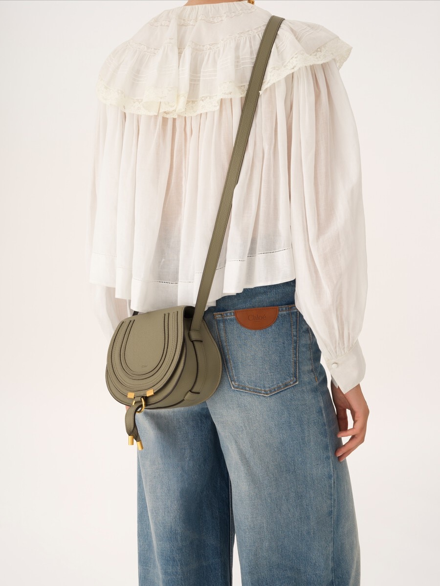Small Marcie saddle bag in grained leather - 3