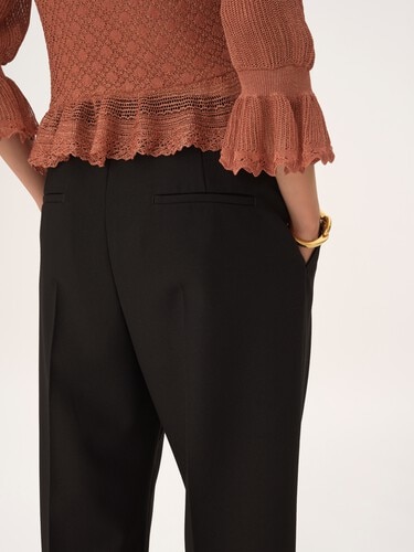 High-rise tailored pants in wool gabardine - 7