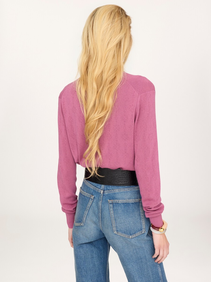 Cardigan ajust&eacute; en maille de laine - 4